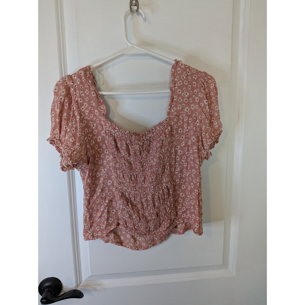 Wallflower Womens Pink Floral Two Piece Set‎ Top and Shorts Size L Boho Summer - Picture 3 of 8